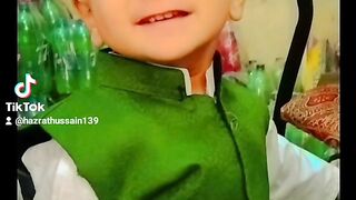 my son Hasnain and Daughter Manahil celebrating 14 Aught Pakistan day