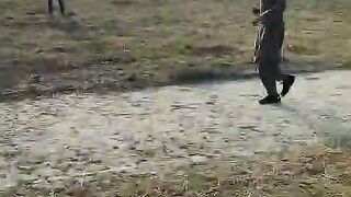 Playing cricket