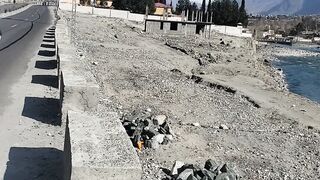 Ghizer River enters Gilgit City