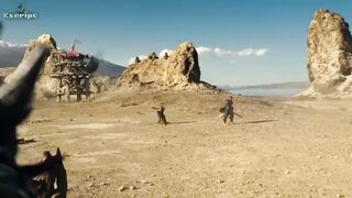 A person turns from a rich man into a monster, fighting an army of monsters from another world