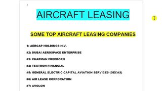 AIRCRAFT LEASING_Part 01