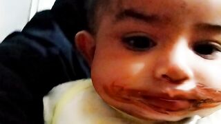 Lill Boy enjoying chocolate