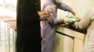 Disection of rabbits research work in the lab
