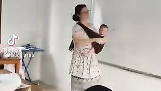 Carrying mother Techer 1 subscribe for her ❤️
