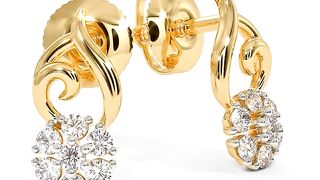 Bridal or party gold daimond earing