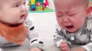 "Baby Makes Baby Cry! Adorable Sibling Shenanigans Caught on Camera"