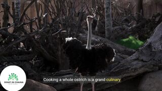 Cooking A Whole Huge Ostrich! The Recipe Of The Dish That Everyone Was Waiting ForOstrich vlog village traveling and vlogs