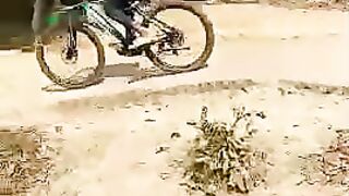 Riding a bicycle