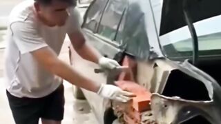 repair the car with cement and bricks