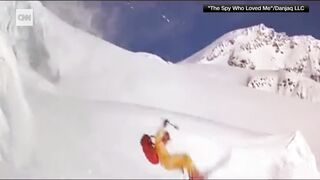Skier's unexpected midair collision goes viral