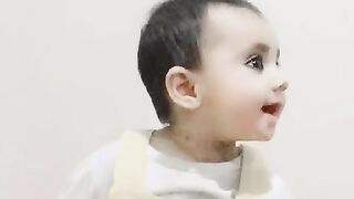Small baby girl fun with happy mood