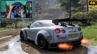 Nissan GT R Black Edition - Forza Horizon 5 - Steering Wheel Gameplay 4K 60FPS