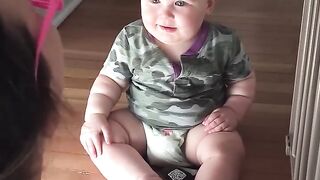 Baby Laughing Hysterically at Mom's Sunglasses Trick