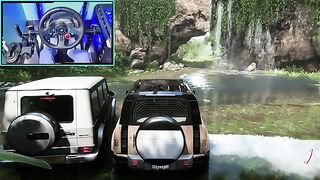 Land Rover Defender - Forza Horizon 5 Steering Wheel Gameplay 4K 60FPS