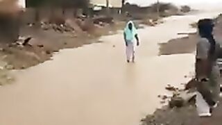 Sudden flood in the canal