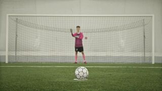 The goalkeeper plays with his feet