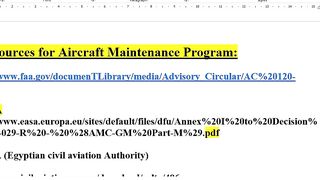How to create Aircraft Maintenance Program Part 2