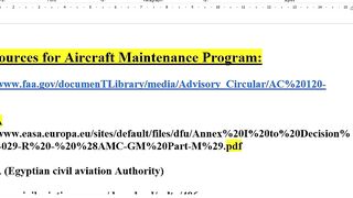 How to create Aircraft Maintenance Program Part 2