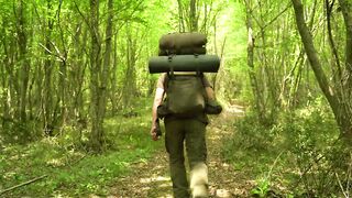 Building a Survival Shelter in a Forest - Camp food from natural herbs