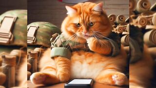 ai genger cat jet crashed by enemies #ai#cat #cat2024#