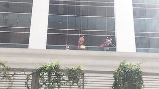 Glass cleaning work|high risk work