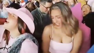 Boy trying his hardest not to look at her