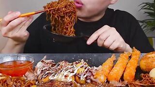 ASMR_MUKBANG___FIRE_Noodle___FRIED_CHICKEN___CHEESE_STICK___EATING_SOUND!___GONGSAM_이공삼_