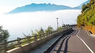 Amazing road from Dieng country above the clouds