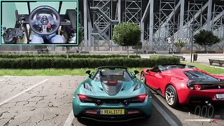 McLaren 720s Spider & Ferrari J50 - Forza Horizon 5 Steering Wheel Gameplay