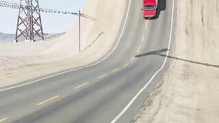 Cars & School Bus vs Giant Hammer