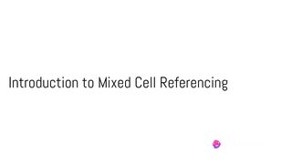 USING MIXED CELL REFERENCE