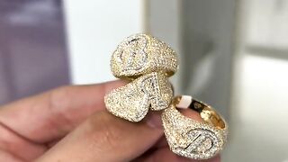 Real VS Diamonds & Solid Gold Initial Rings