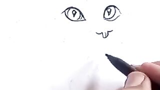 How to draw cat easy short drawing