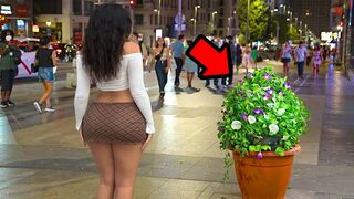 Bushman Prank Scaring People in Spain !!!