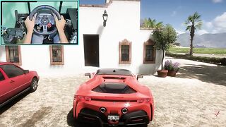 Ferrari SF90 Stradale - Forza Horizon 5 - Steering Wheel Gameplay