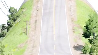car chine to giant bollard crash beam ng drive
