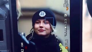 Streetphotography for beautiful policewoman