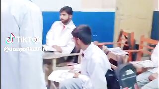 Pharmacy  technician student  in class room during presentation
