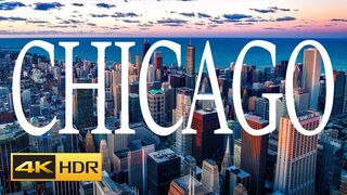 CHICAGO 4K Ultra HD 60fps DRONE Video With Relaxing Music / Chicago The Largest City in USA 4k video