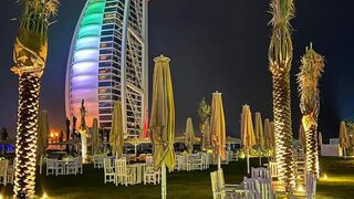 Burj Al Arab beach in Dubai|front of Burj Al Arab Dubai