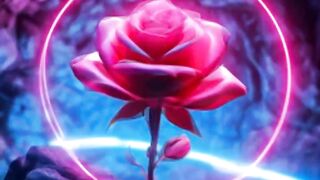 A realistic scarlet rose flower