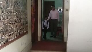 After teaching, leave for home from school