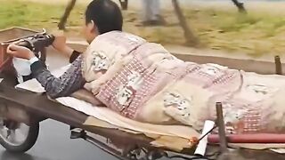 a motorbike that has been modified in such a way