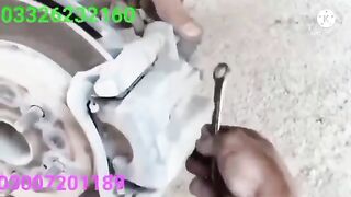 2012 Toyota Corolla GLI rear brake disc pad new fitting and service B M Modification Faisalabad Pakistan  03007201189 M khalil Qadri