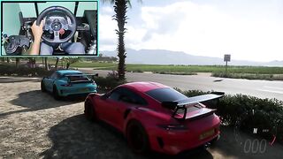 Porsche 911 GT3 RS - Forza Horizon 5 - Steering Wheel Gameplay