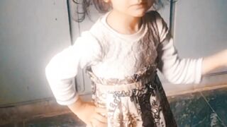 Acting practice at home by little baby Girl