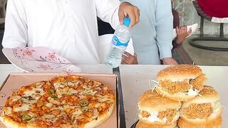 Flip the bottle and eat pizza and burgers