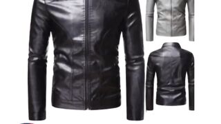 Men's Casual Slim fit Leather Coat
