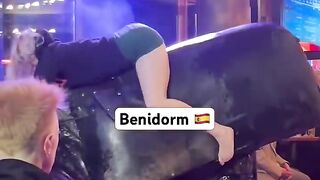 try to not to laugh #bullriding #fun #funny #benidormbeach #rodeo #foryou #horse #benidorm #spain #ride