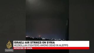 Israeli air strikes on Syria_ Hezbollah fighters among dead in Aleppo.
